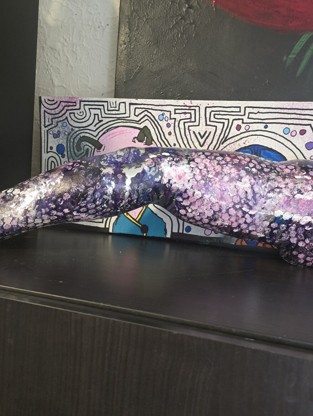 HANDCRAFTED Upcycled Mannequin Arm HANDPAINTED Abstract Tabletop Art Decor - Picture 5 of 17